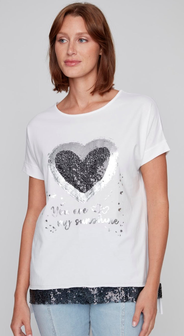 Black/White Heart T-Shirt