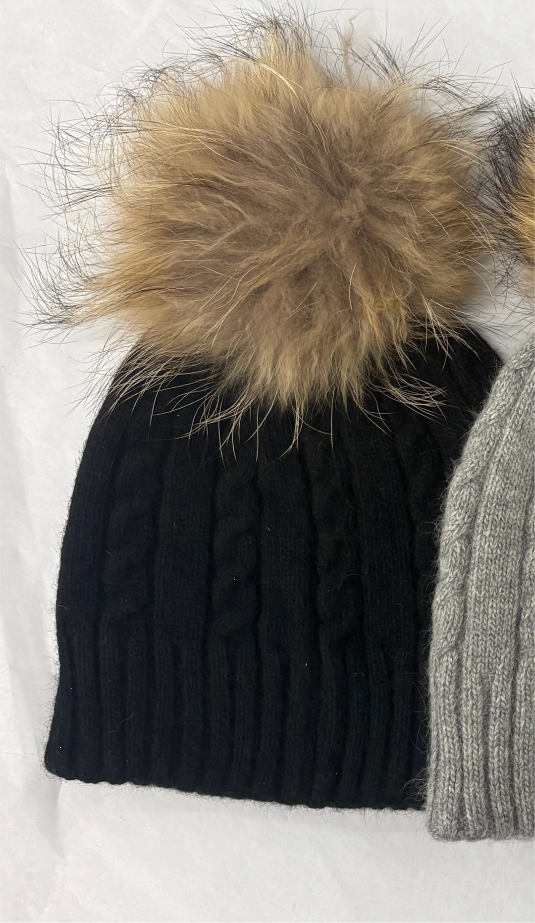 Removable Pom Pom Faux Fur Toque