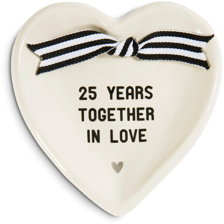 4.5”X4.5” Heart Shape Anniversary Keepsake Dish