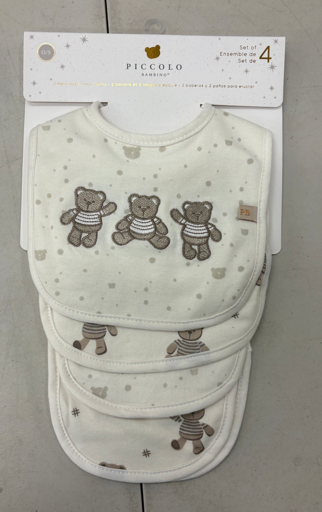 4pc Bibs & Burp Cloth