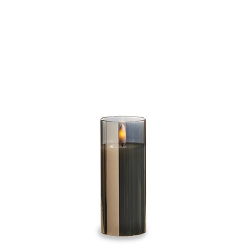 Smoke Glass Pillar Candle