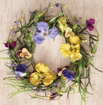 4” Mixed Pansy Candle Ring