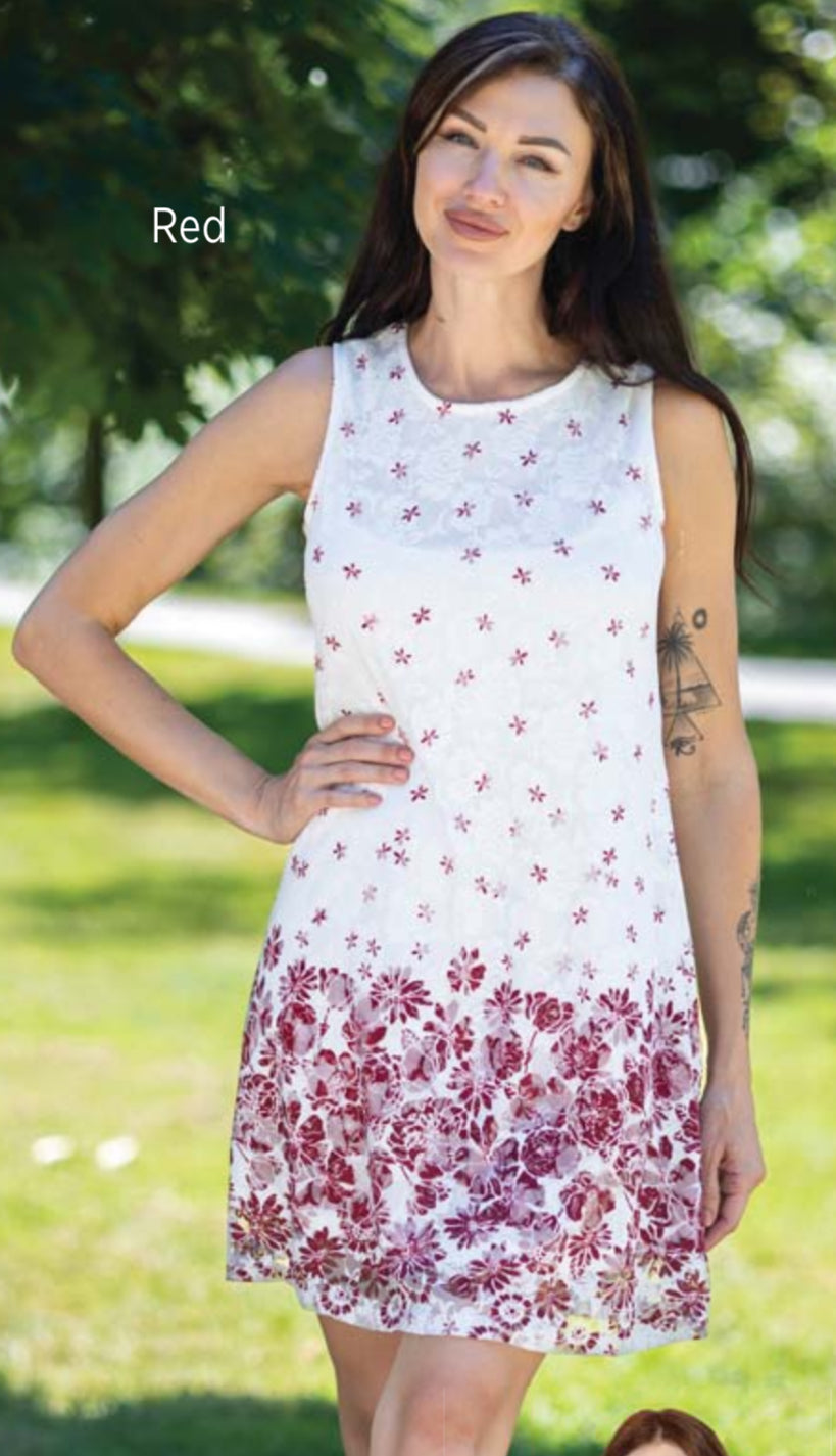 Sleeveless Shorter Pattern Dress