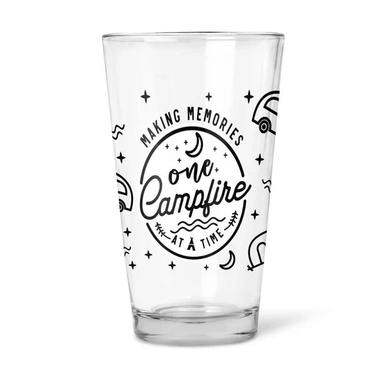 16oz Beer Glass Making Memories Around Campfire