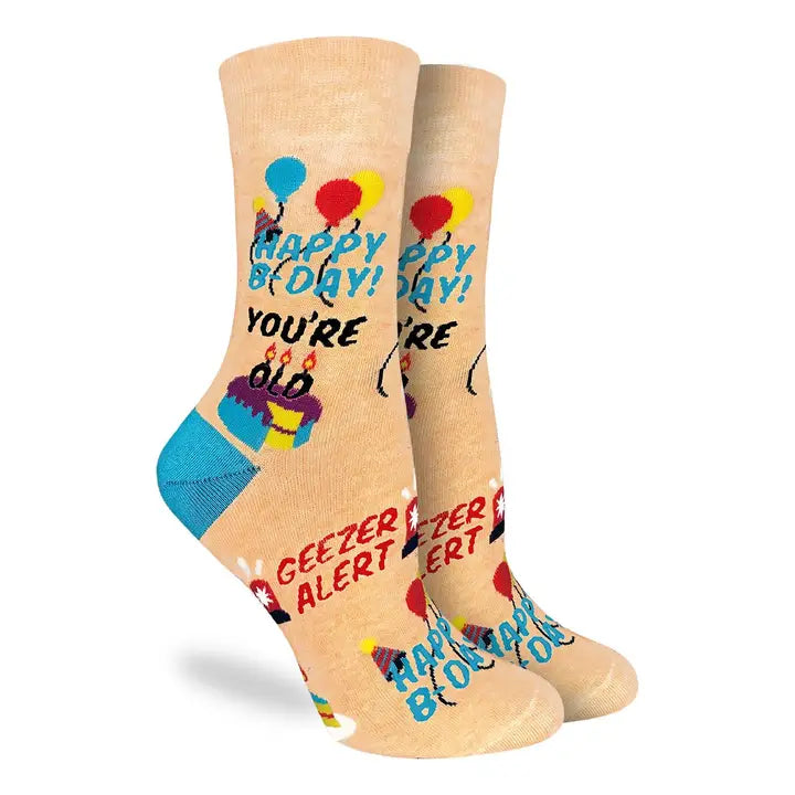 Women’s Happy Bday Geezer Socks