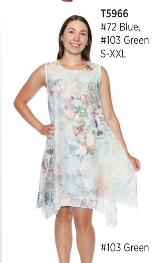 Sleeveless Flowy Patterned Dress