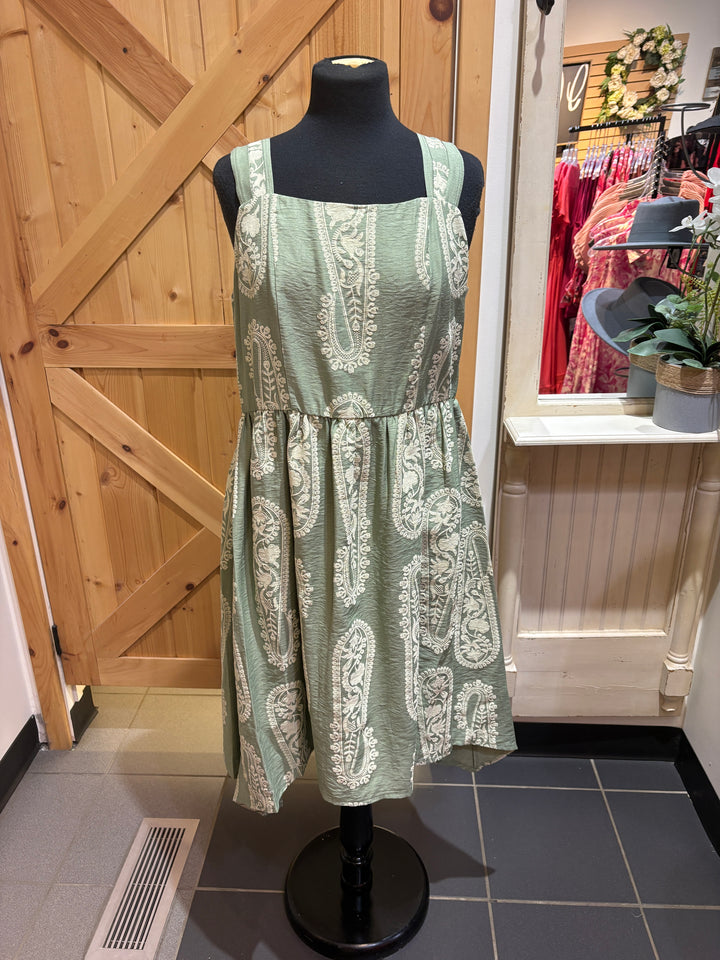 Sleeveless Short Patterned Dress