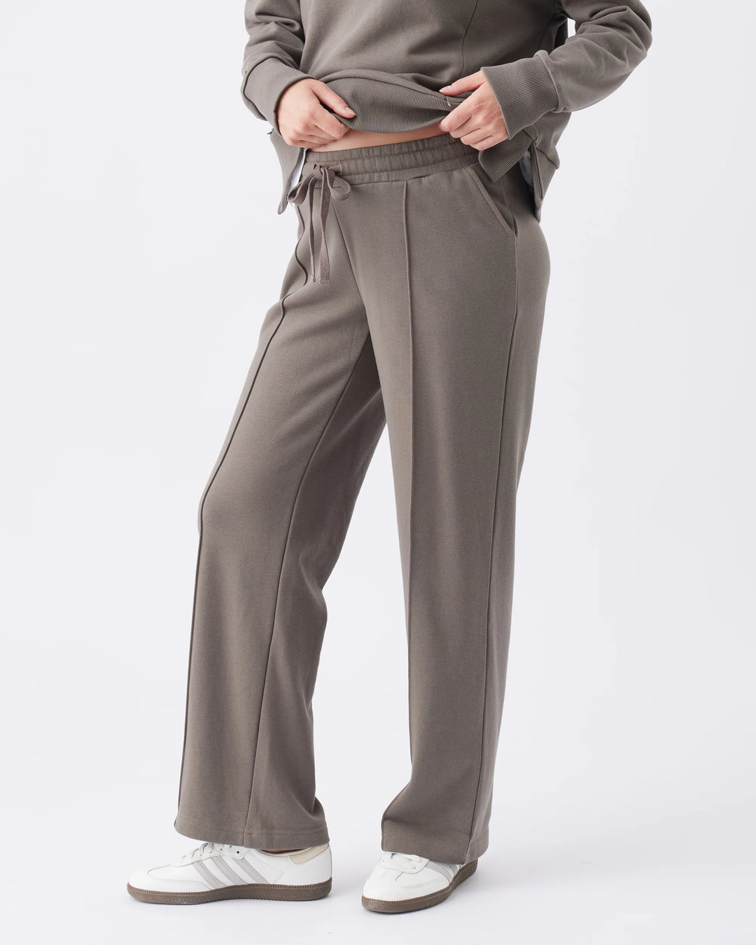 Terry Wide Leg Jogger Maternity