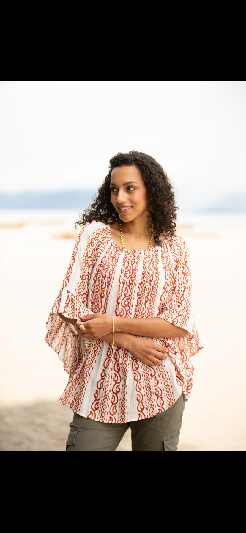 Striped Crinkle Blouse