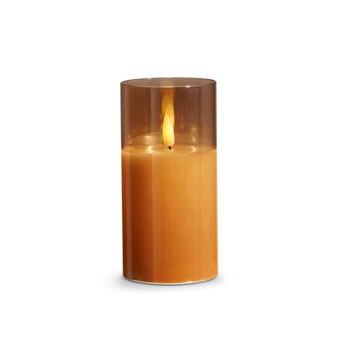 Gold Glass Pillar Candle