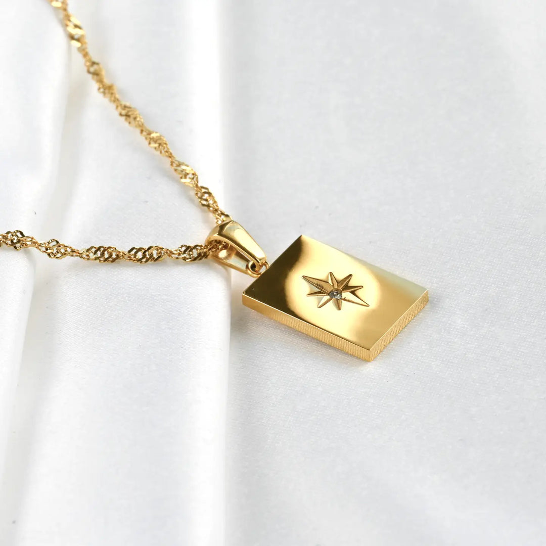 Rectangle North Star Necklace