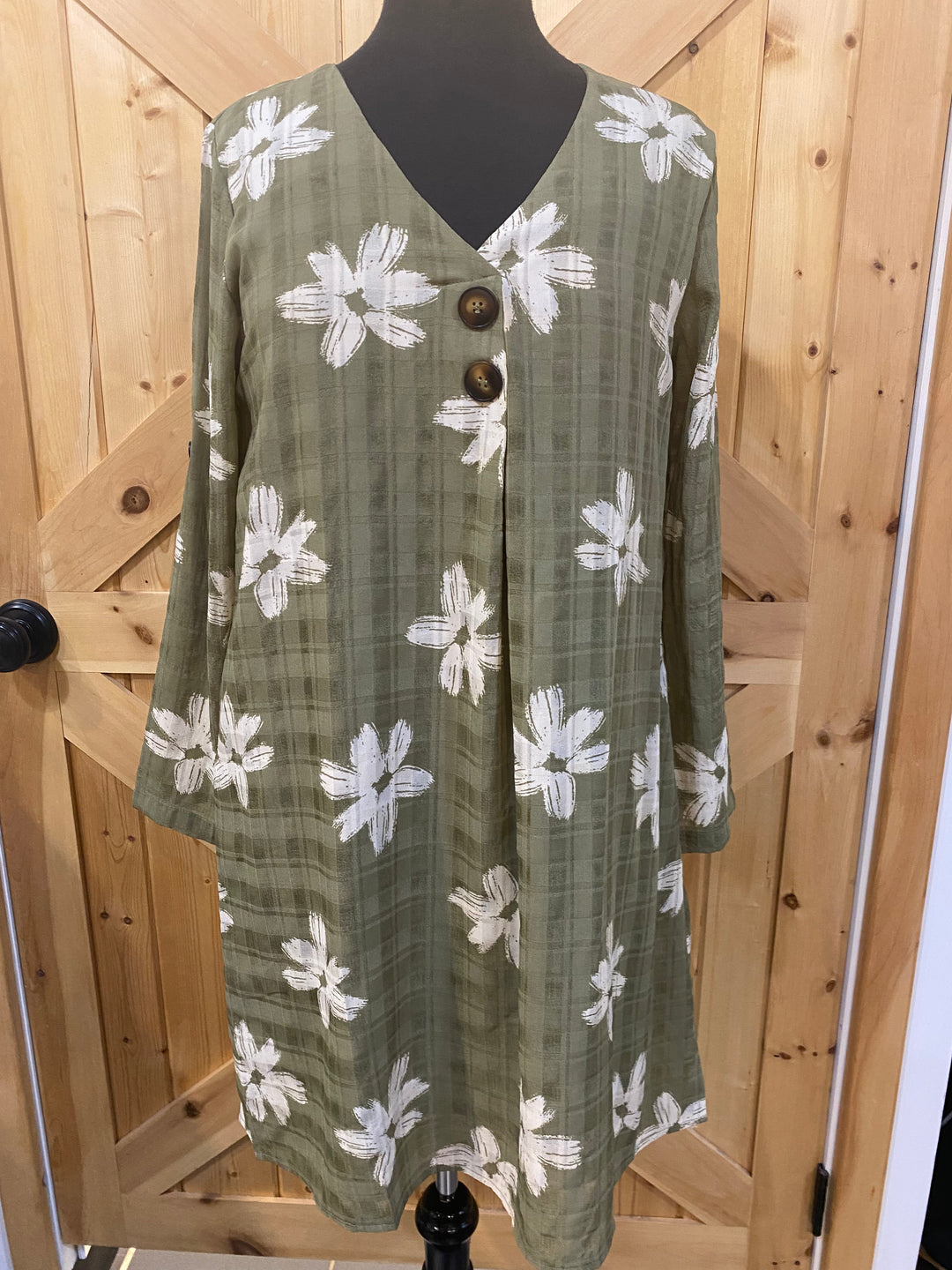 Long Sleeve Flower Print Dress