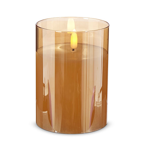 Gold Glass Pillar Candle