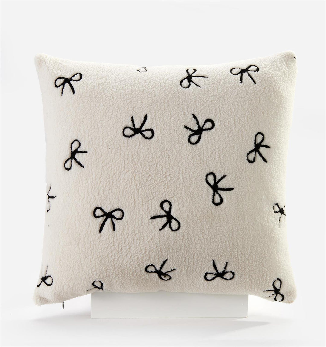 White Square Bow Pillow