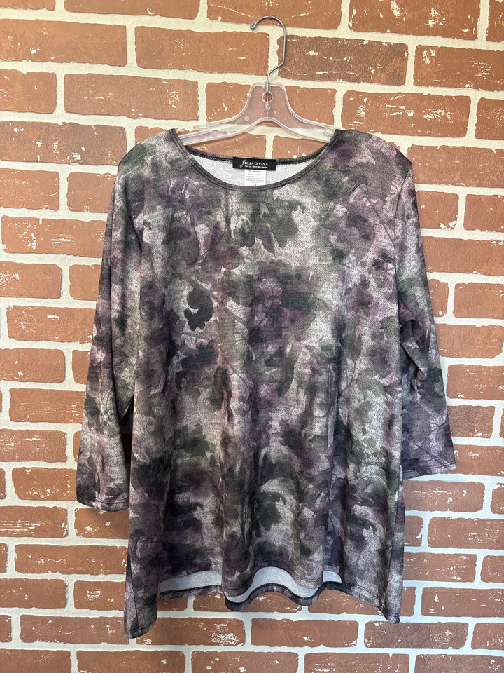 Patterned Round Neck Top