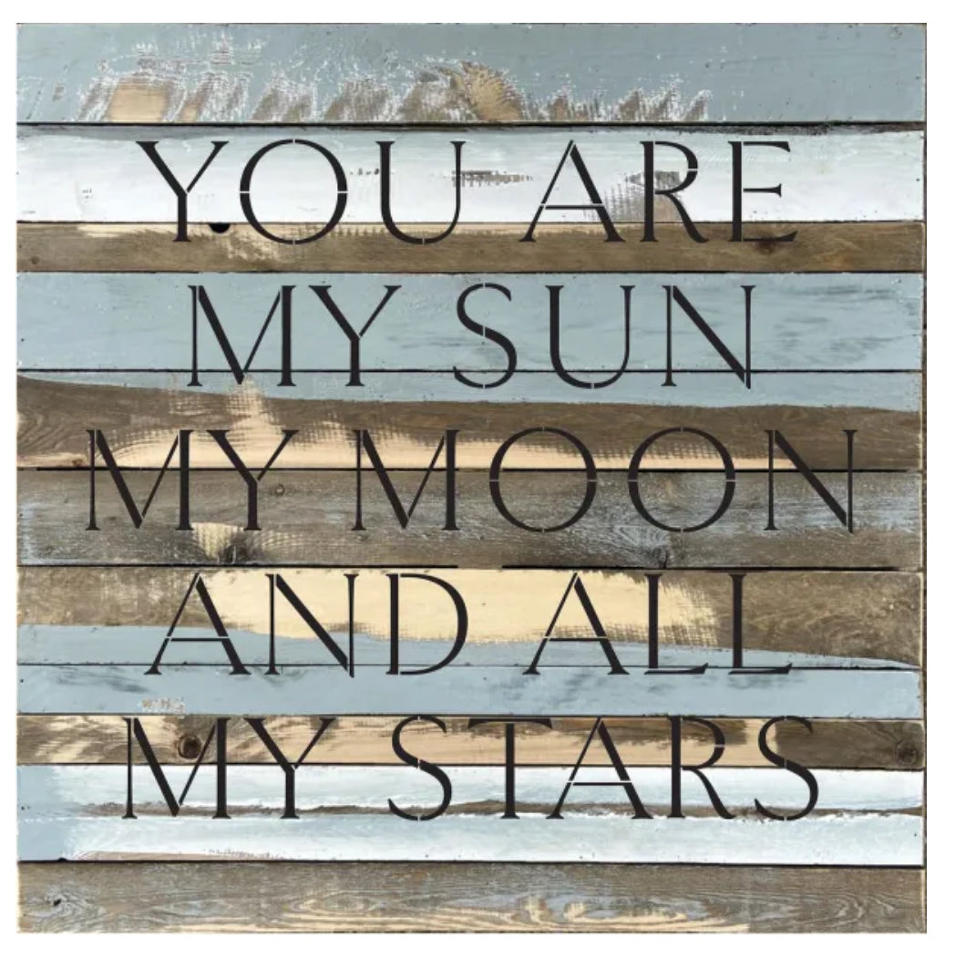 28X28” Sun Moon Stars Wood Sign
