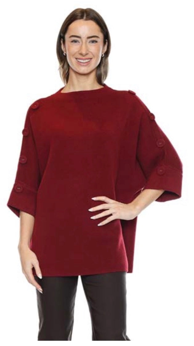 Half Sleeve Sweater W/Buttons
