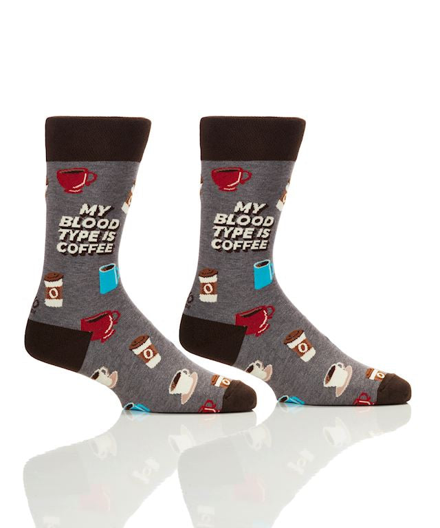 Coffee Blood Type Mens Socks