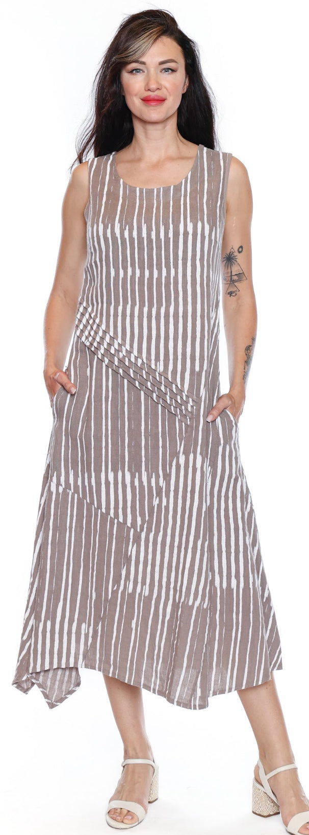 Striped Sleeveless Layered Dress