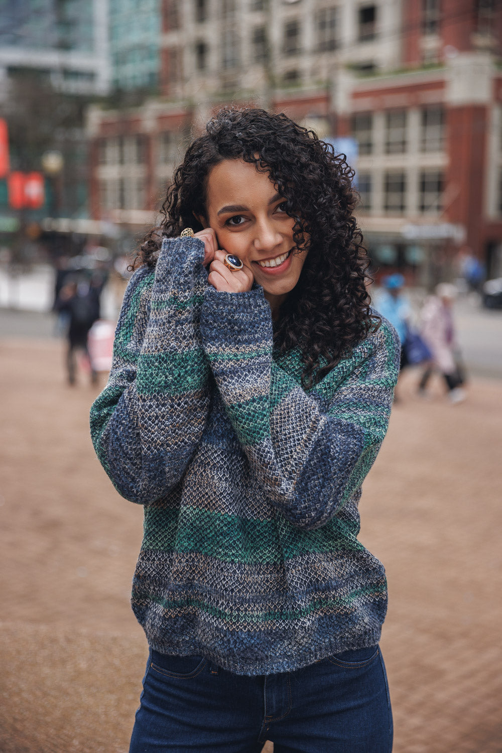 Space Dye Multi Color Knit Sweater