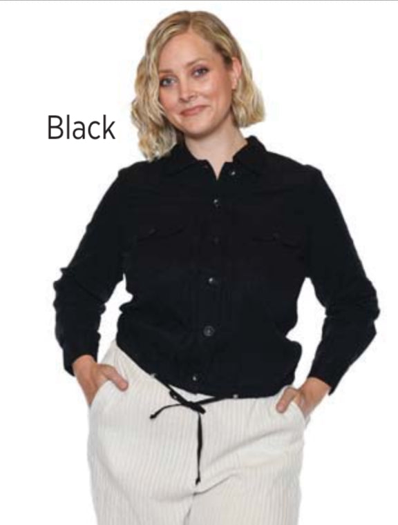 Pleated Collared Button Down Jacket