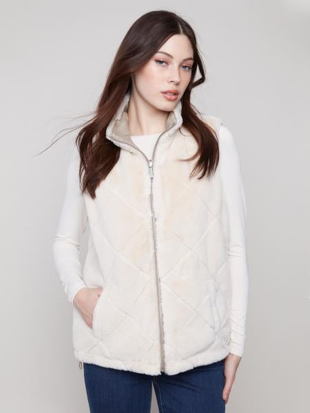 Reversible Quilted Faux Fur Vest