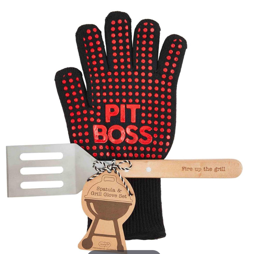 Grill Glove & Spatula Tong Set