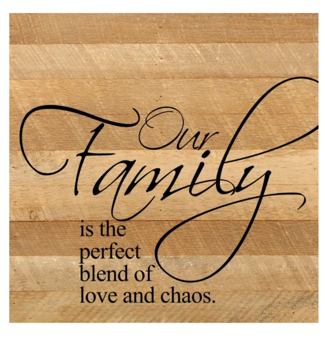 10x10” Love & Chaos Wood Sign