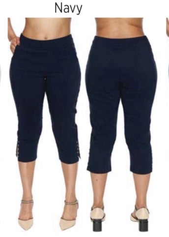 Pull On Capri W/Slit