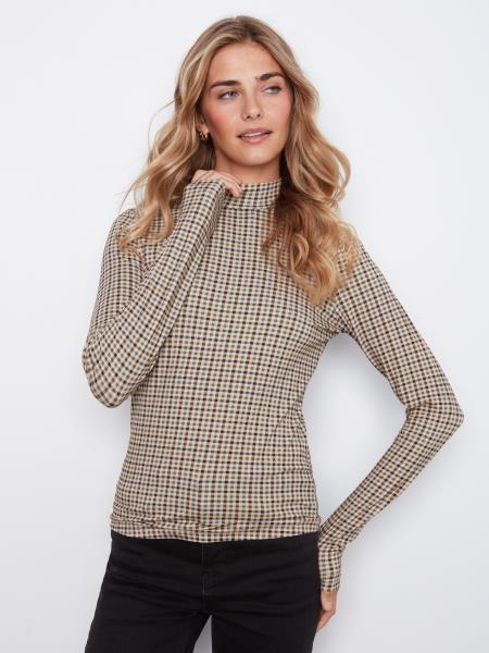 Mock Neck Printed Long Sleeve