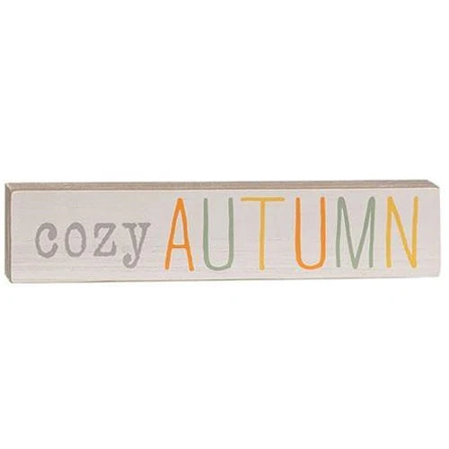 Cozy Autumn Wood Block Sign
