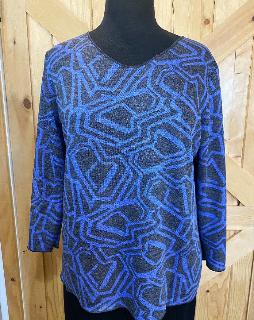 Reversible Abstract Blue Long Sleeve