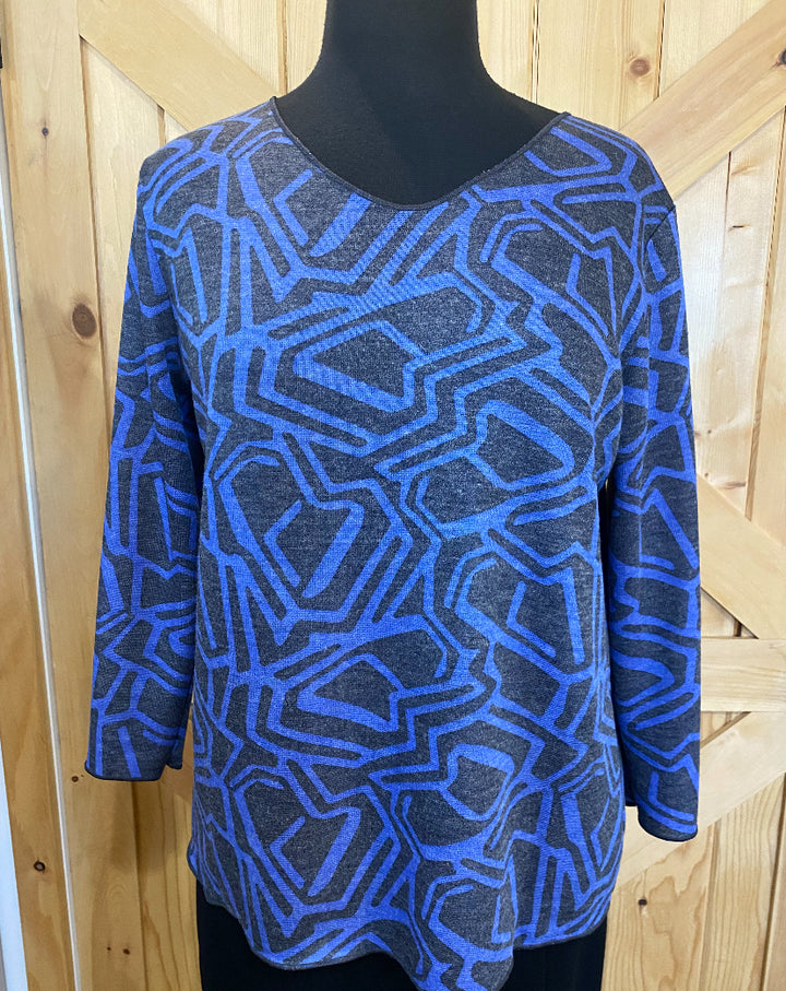 Reversible Abstract Blue Long Sleeve
