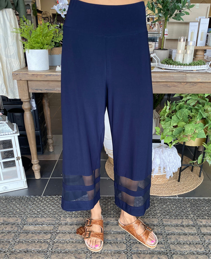 Flowy Dress Pant W/Mesh