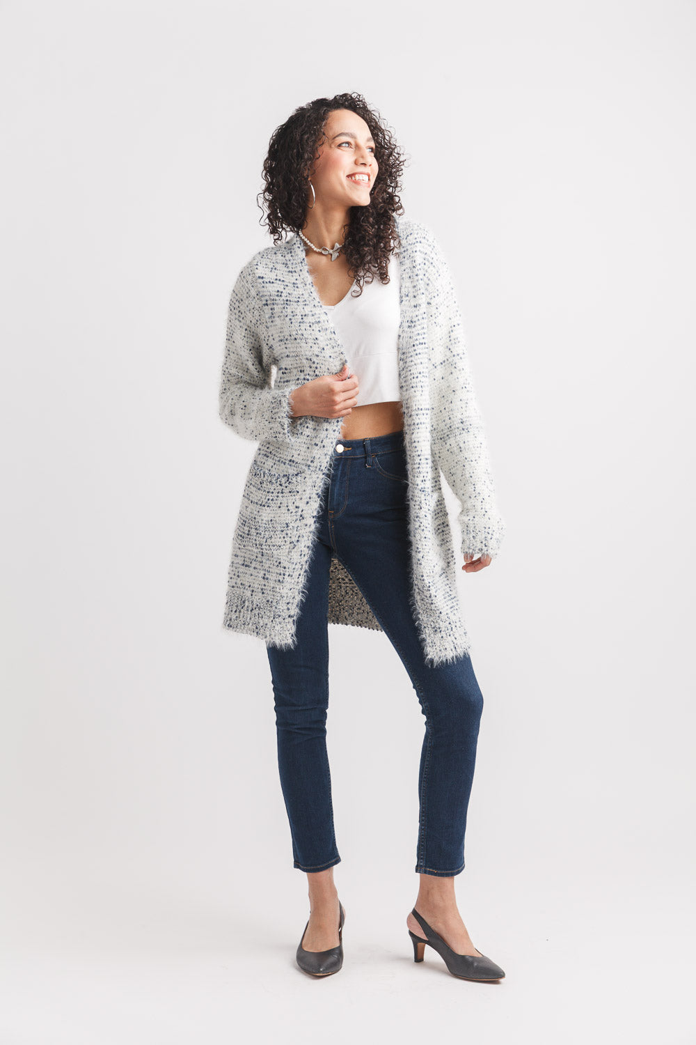Popcorn Knit Cardigan W/Pockets