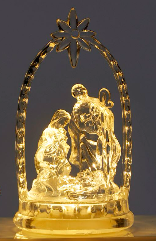 LED Gold Nativity Shelf Sitter