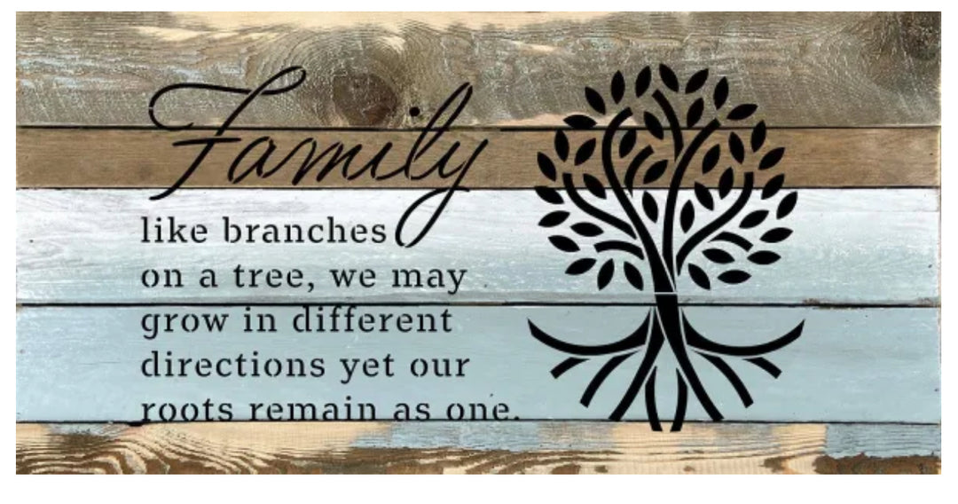 24x6” Family Like Branches Wood Sign