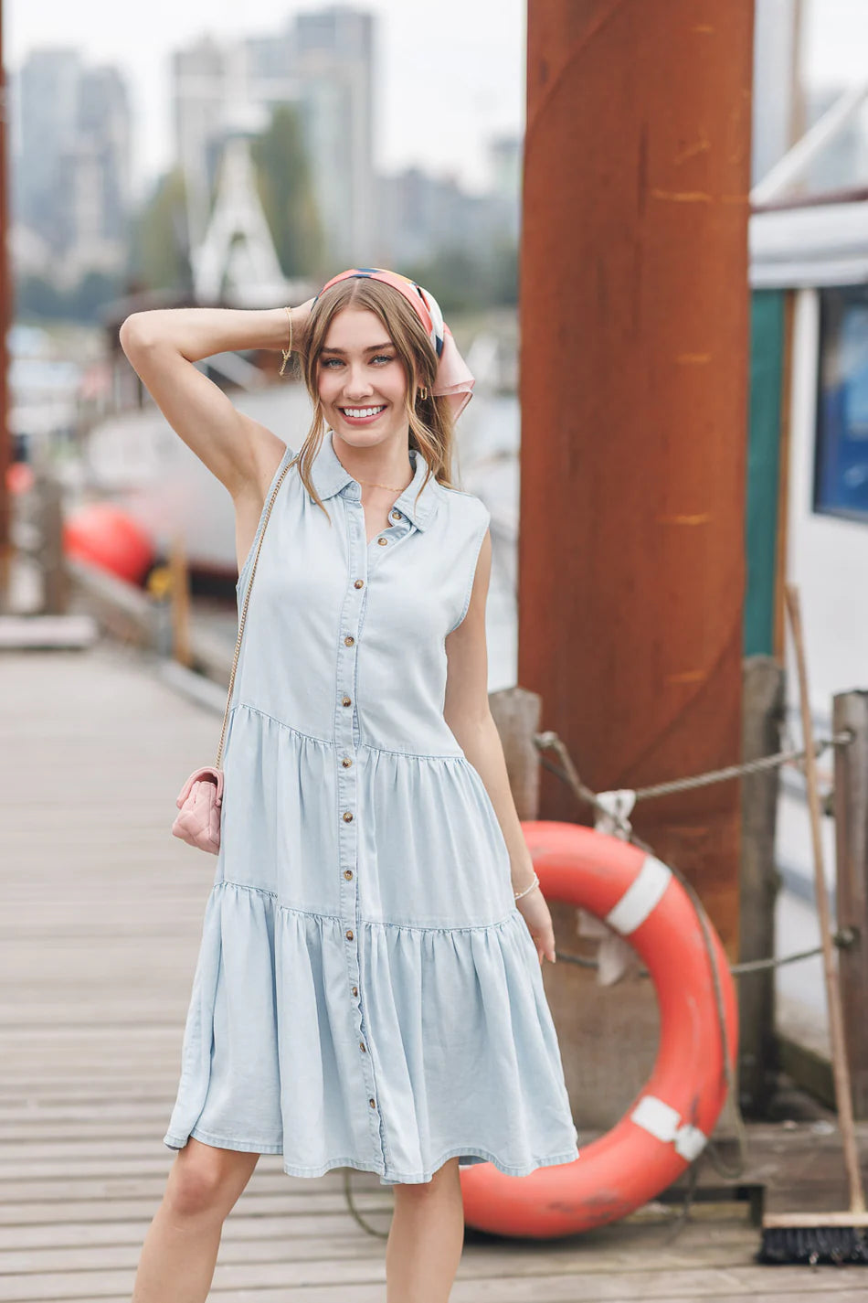 Tiered Button Front Dress