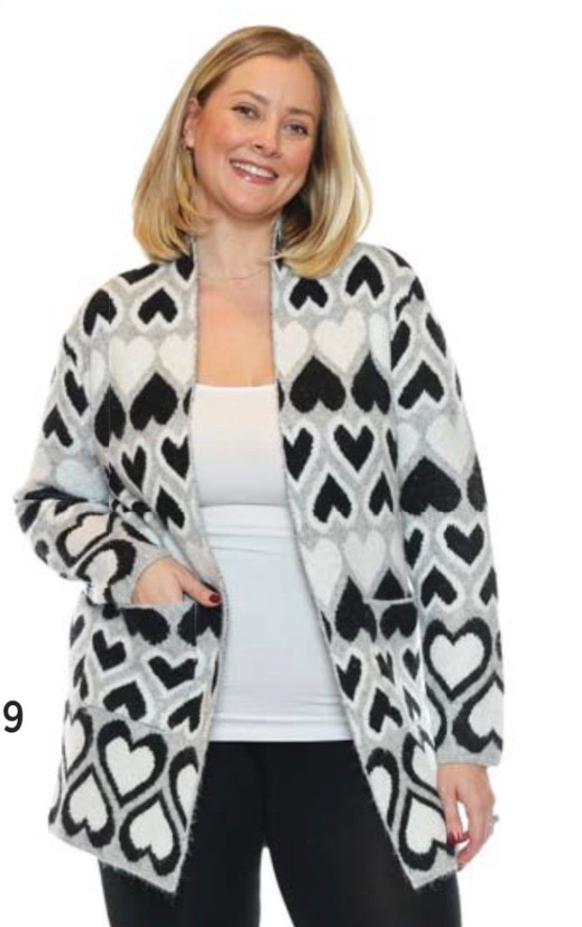Heart Print Cardigan