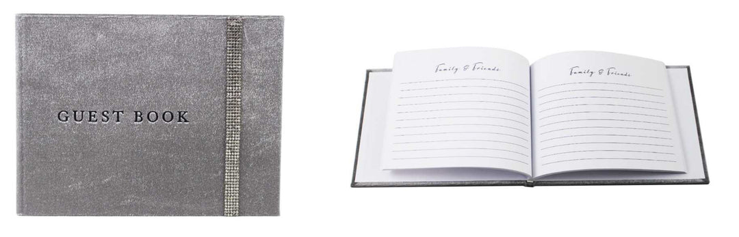 Grey Velvet Guest Book Album