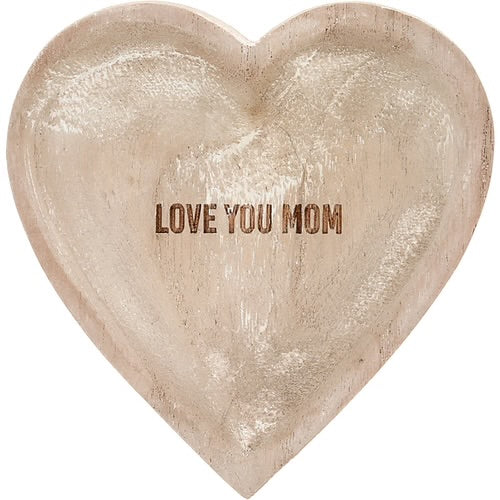 4” Love You Mom Wood Keepsake Dish