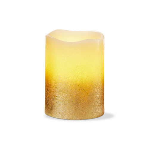Shimmery LED Gold Pillar Candle