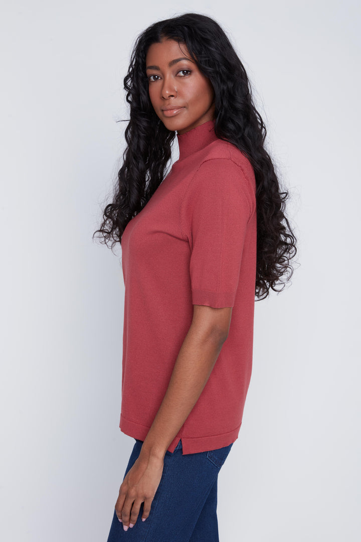 Mock Neck Short Sleeve