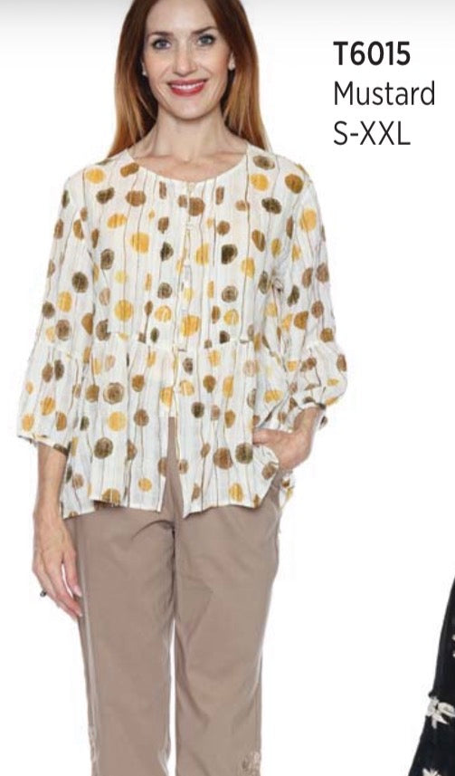 Long Sleeve Flowy Polka Dot Blouse