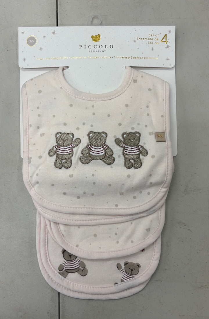 4pc Bibs & Burp Cloth