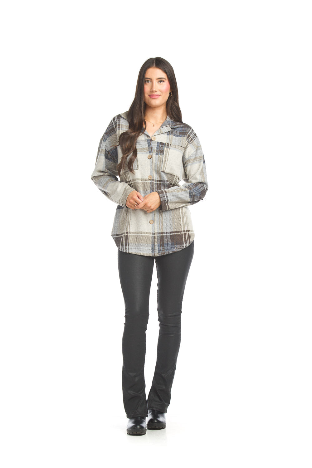 Plaid Lightweight Shacket W/ Pockets