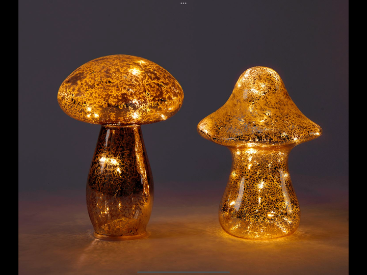 LED Glass Mushrooms