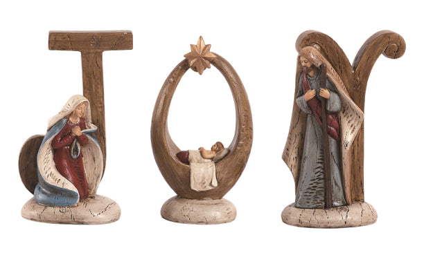 “Joy” Resin Nativity