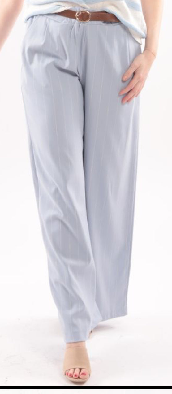 Stripe Flowy Dress Pant W/Belt