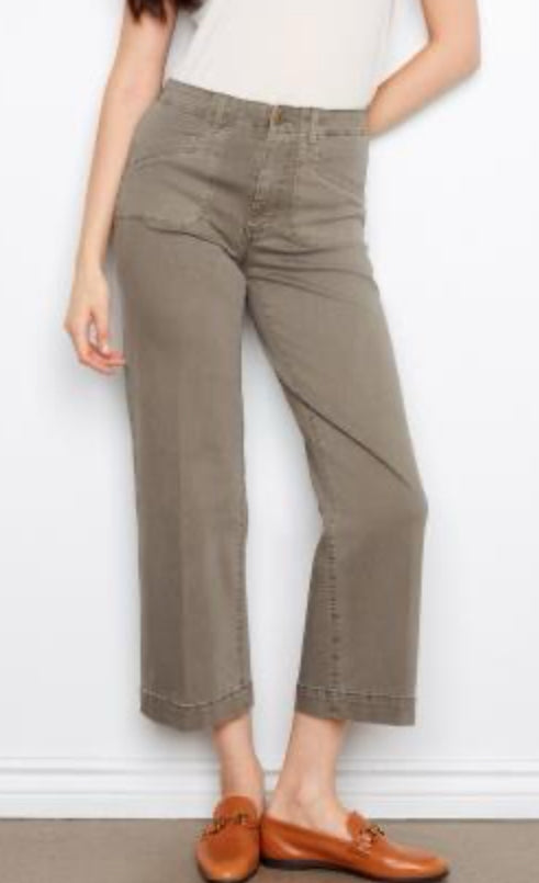 Cropped Wide Leg Pant W/Patch Pockets